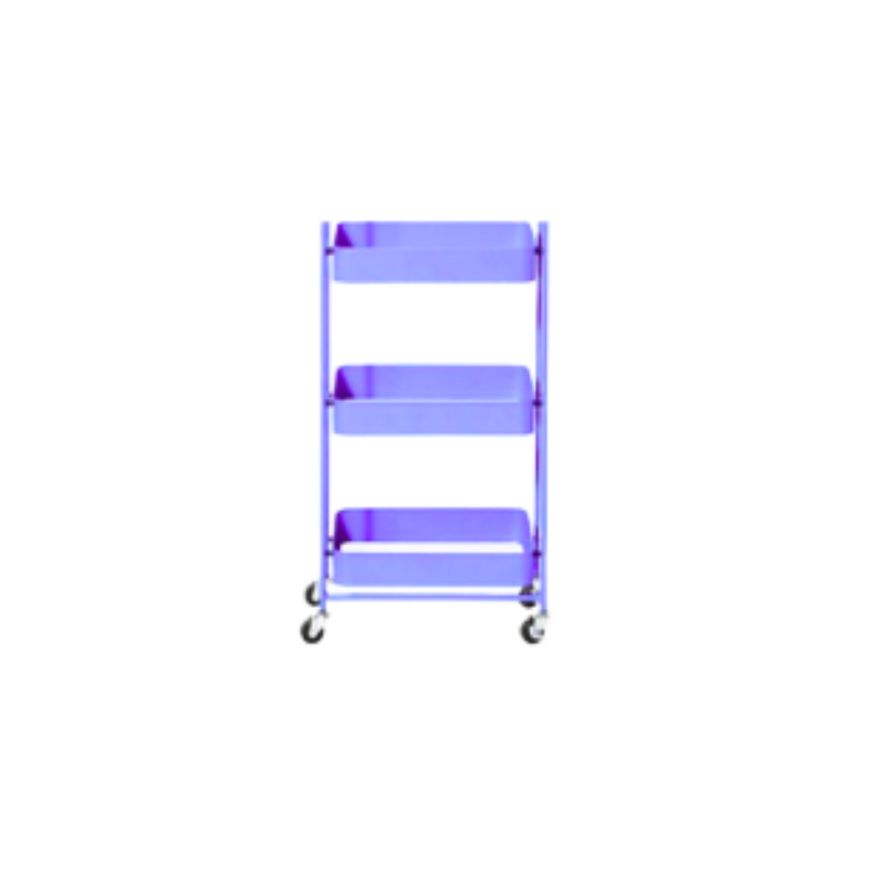 Origami 3-Tier Rolling Foldable Cart w/Locking Caster Wheels - Powder-Coated Steel