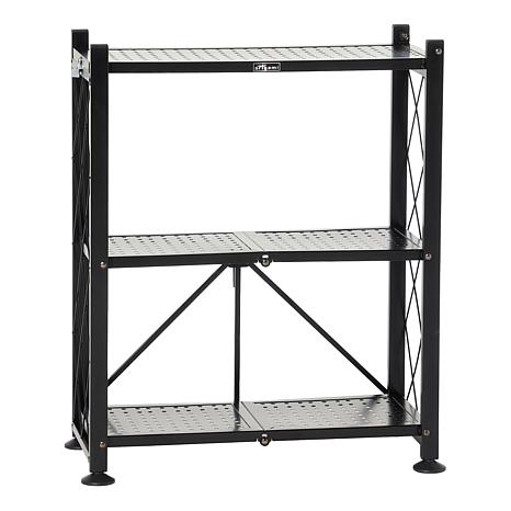 Origami 3-Tier Powder-Coated Steel Bookshelf - No Assembly Required