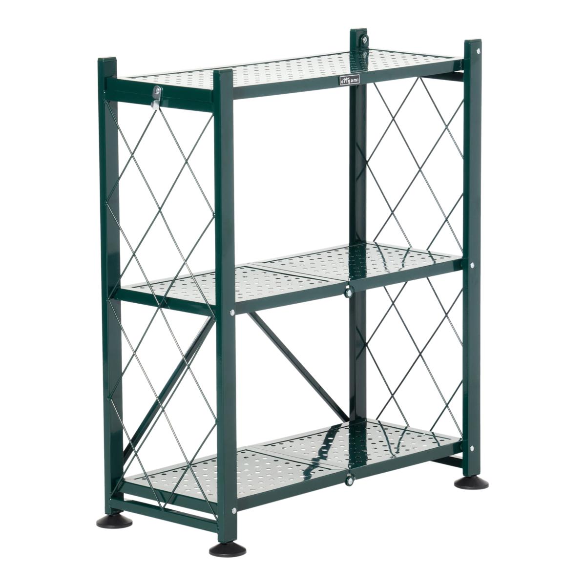 Origami 3-Tier Powder-Coated Steel Bookshelf - No Assembly Required