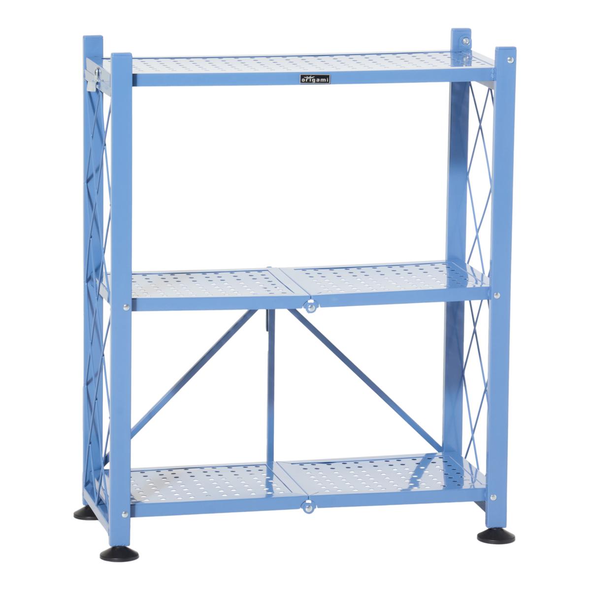 Origami 3-Tier Powder-Coated Steel Bookshelf - No Assembly Required