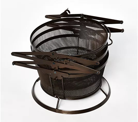 THE HYPE BOUTIQUE Origami 3-Tier Collapsible Baskets - Powder Coated Steel Mesh, 14"x14"x37", 20 lbs Capacity, Kitchen & Office Organizer
