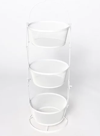 THE HYPE BOUTIQUE Origami 3-Tier Collapsible Baskets - Powder Coated Steel Mesh, 14"x14"x37", 20 lbs Capacity, Kitchen & Office Organizer
