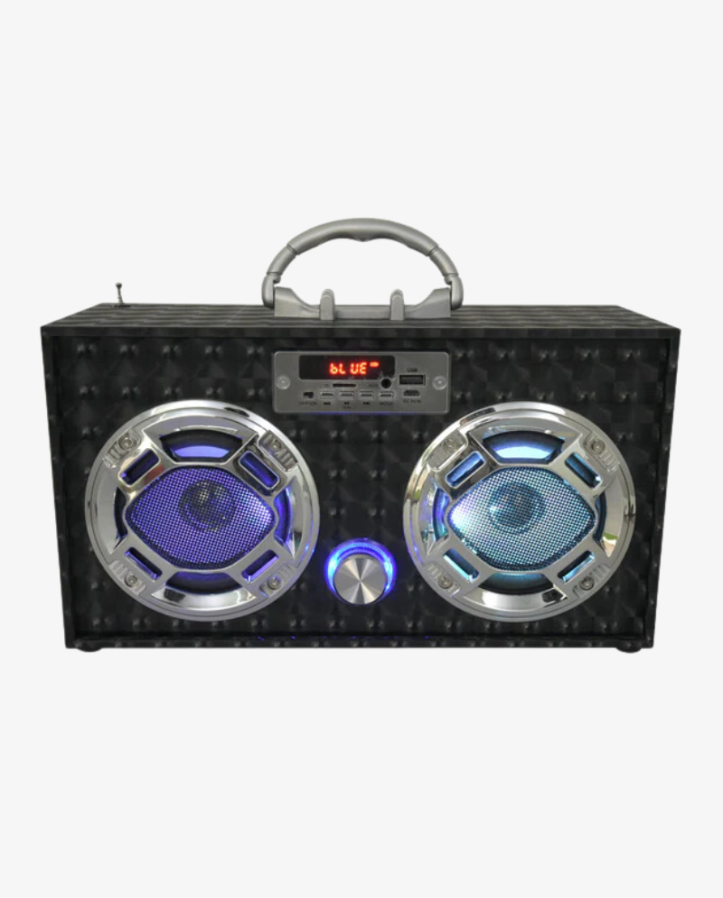 Black 3D Bluetooth Speaker & FM Radio
