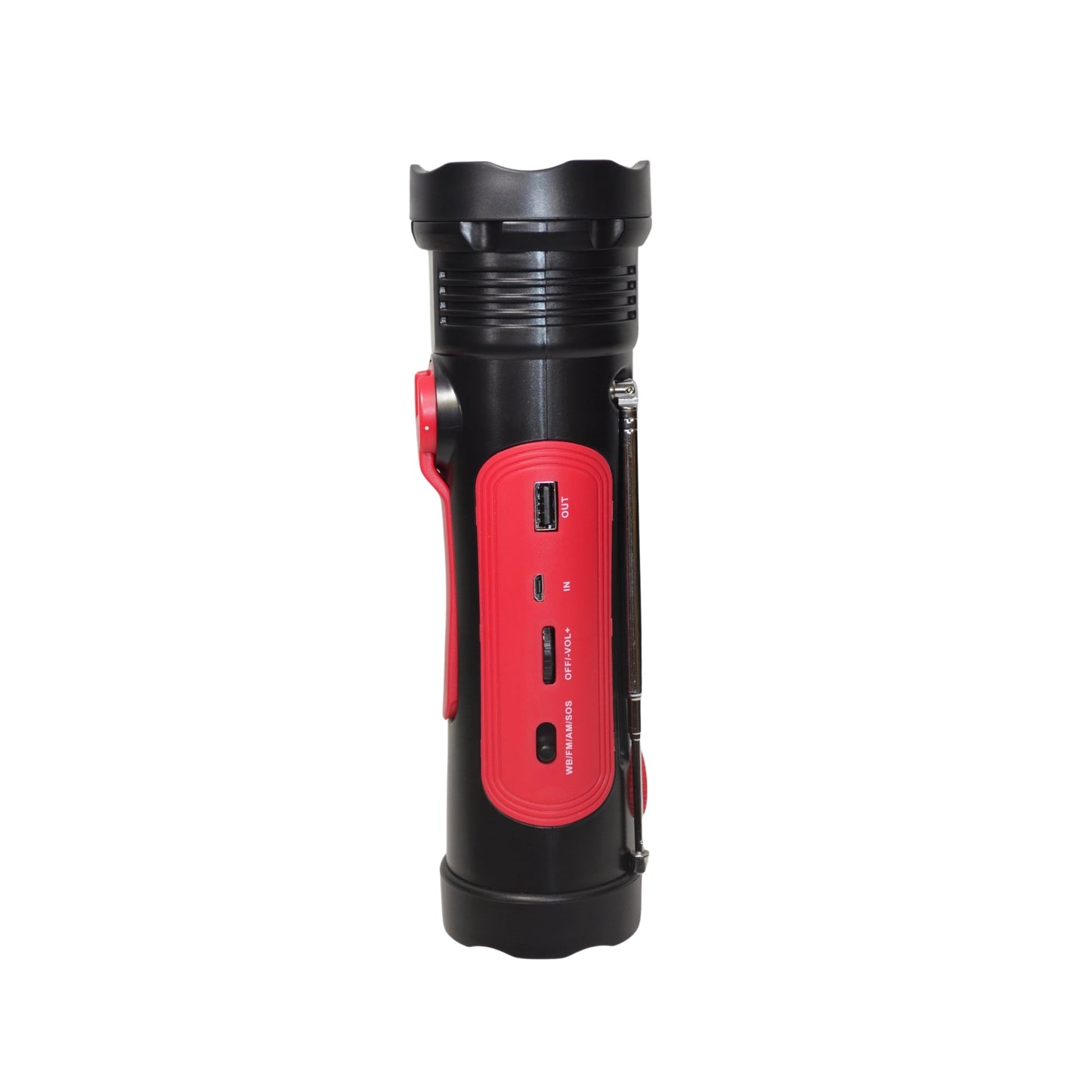 Emergency Flashlight with AM/FM/Weather Radio, Manual Crank, Solar Recharge, Desk Light, SOS, Audio Alarm