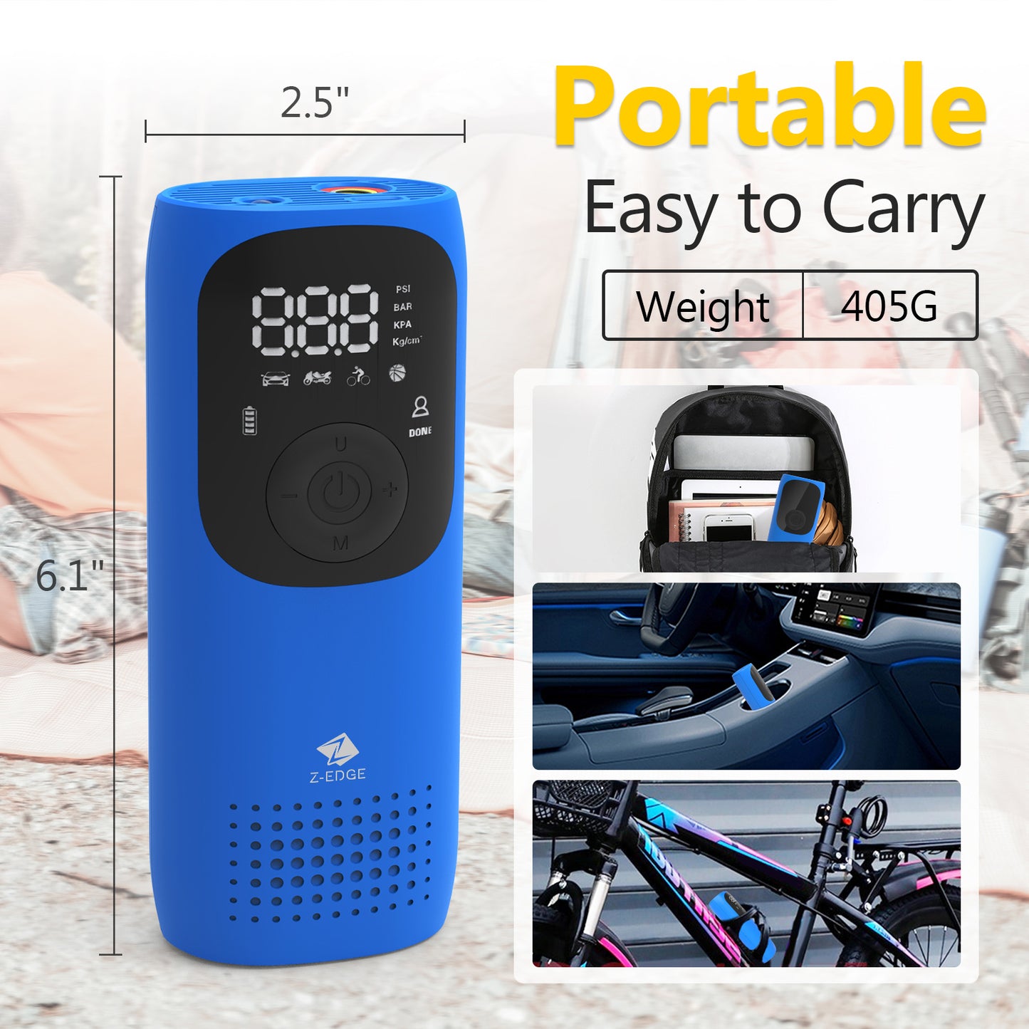 ZEdge 150PSI Portable Air Inflator