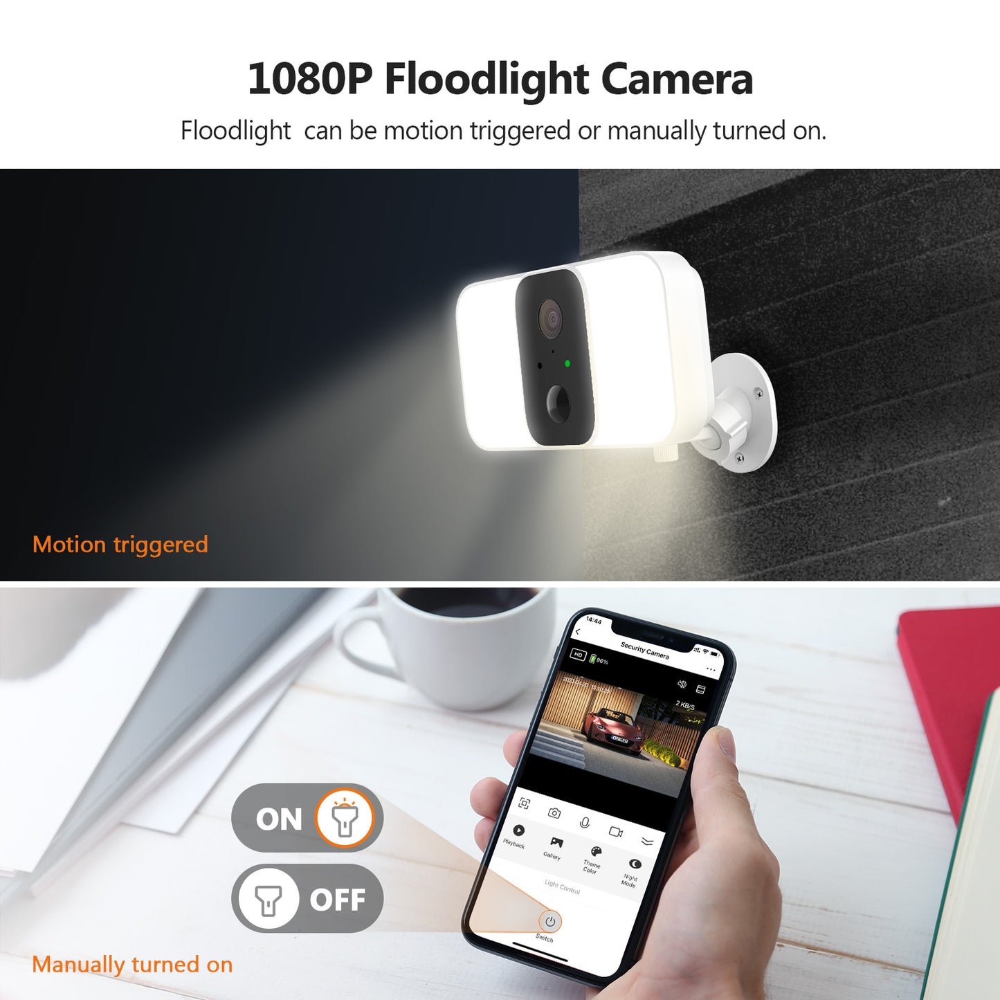 Z-Edge Floodlight Security Camera with Solar Panel
