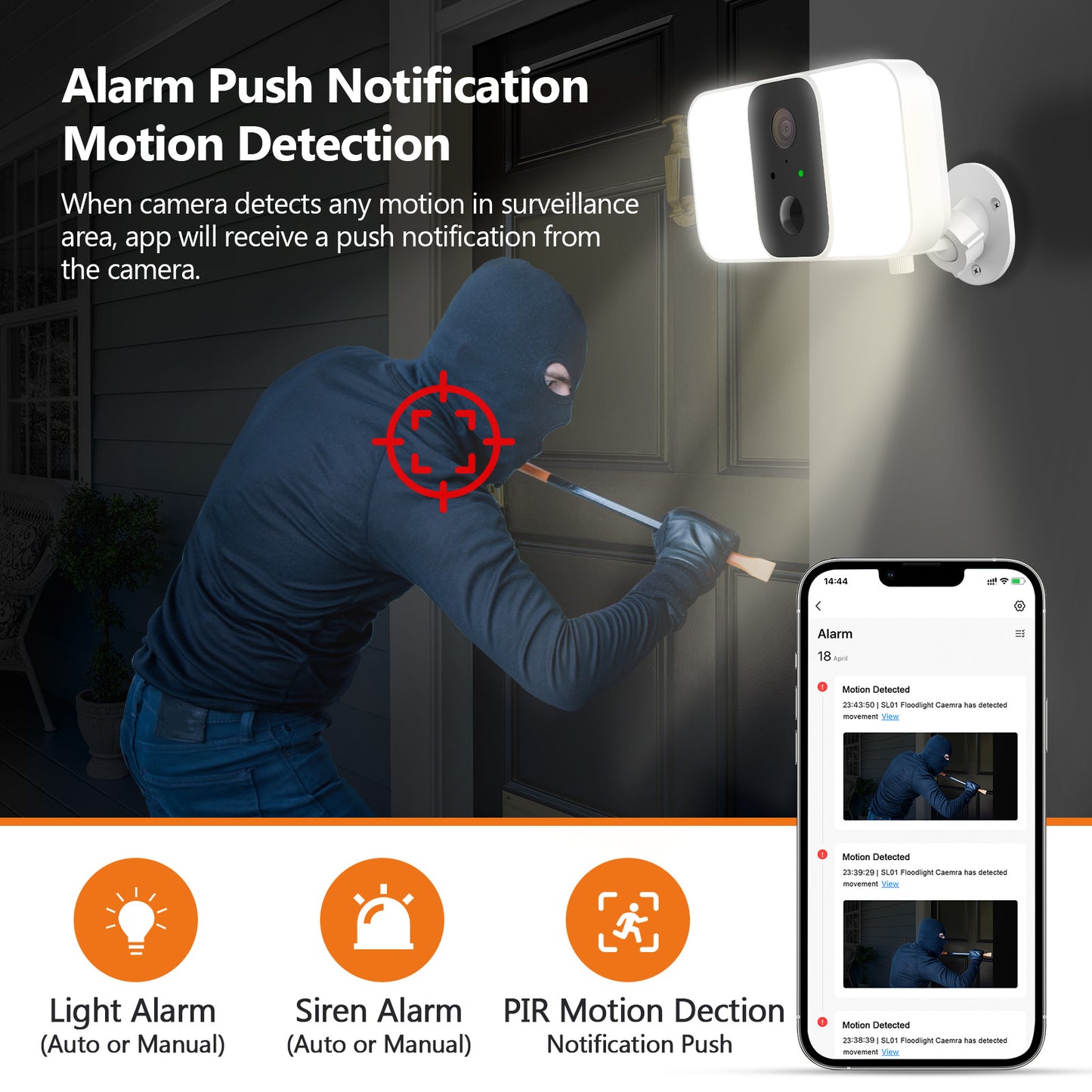 Z-Edge Floodlight Security Camera with Solar Panel