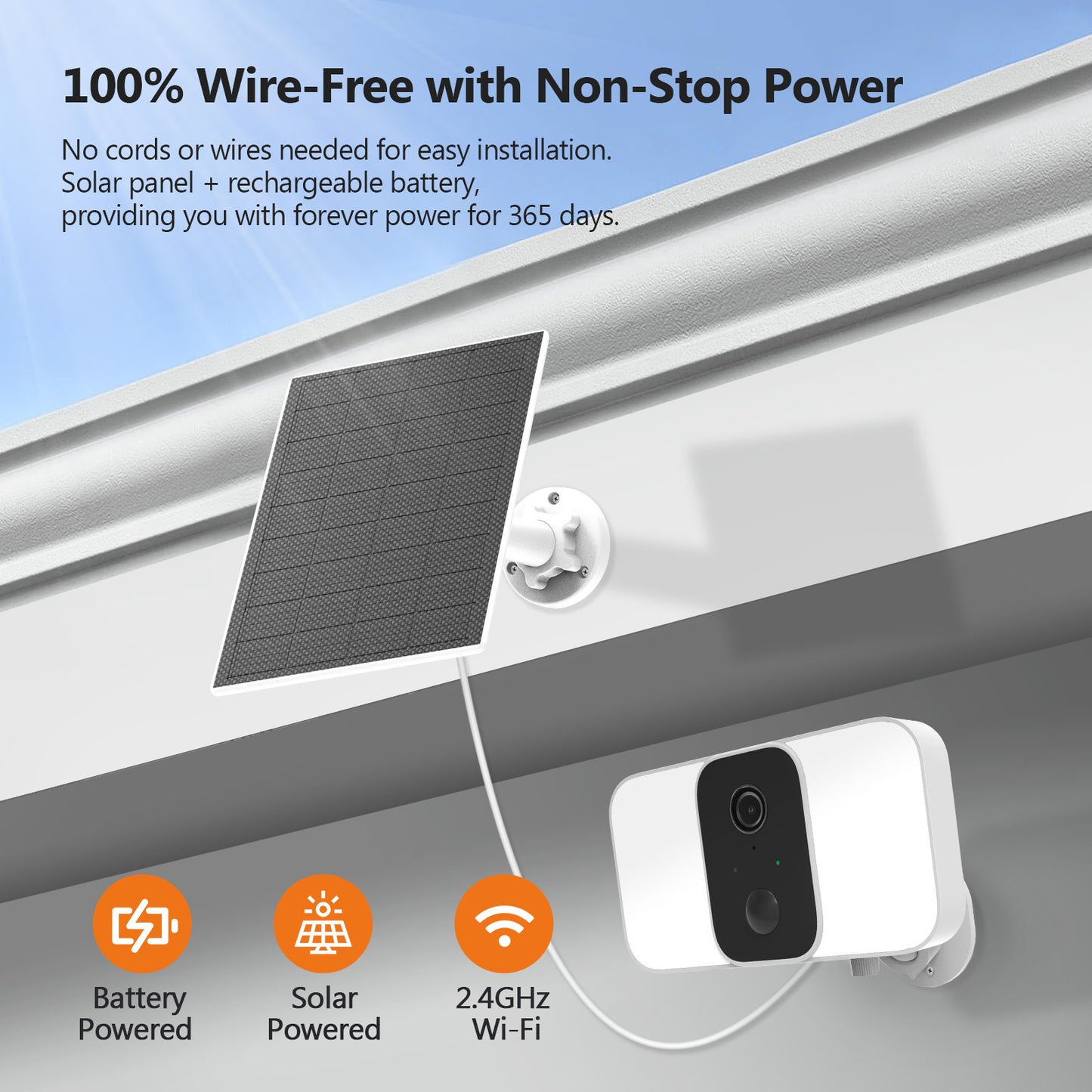 Z-Edge Floodlight Security Camera with Solar Panel