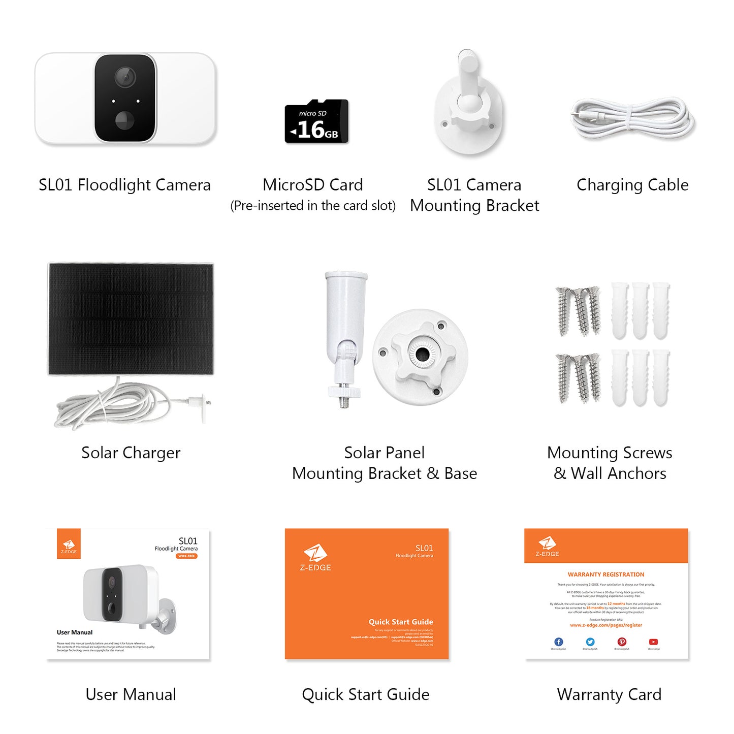 Z-Edge Floodlight Security Camera with Solar Panel