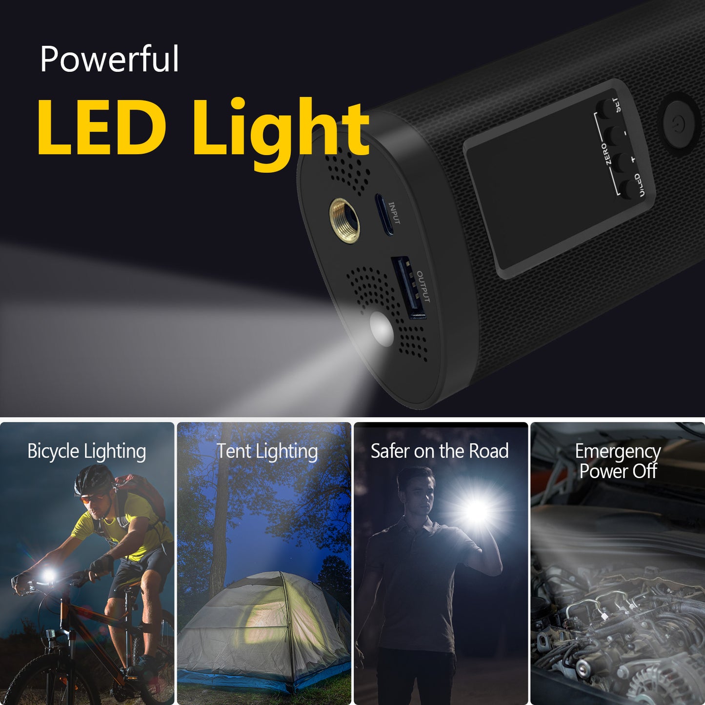 Z-Edge 150PSI Portable Air Inflator and Power Bank with Carry Bag