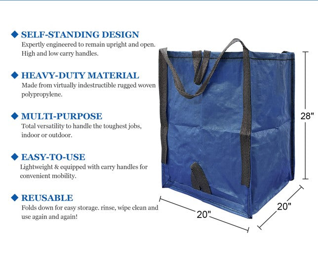 Heavy Duty Home and Yard Bags 48 Gallons Holds Up to 1500 Pounds 2PACK