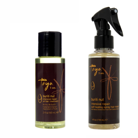 Taya Beauty Buriti Nut Intensive Repair Hair Rescue DUO -  Helps Create a Natural Shield Protecting Hair From Sun, Heat, Water Loss and Heat Styling Tools