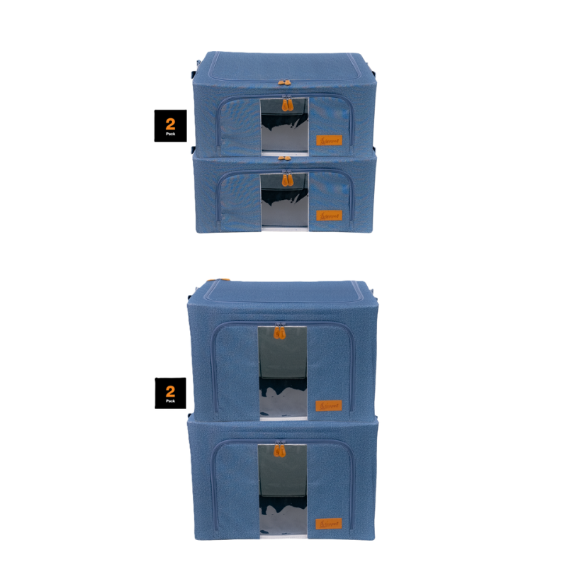 Hoppel Closet Organizer Bundle - Includes 2 Medium Bins + 2 Large Bins