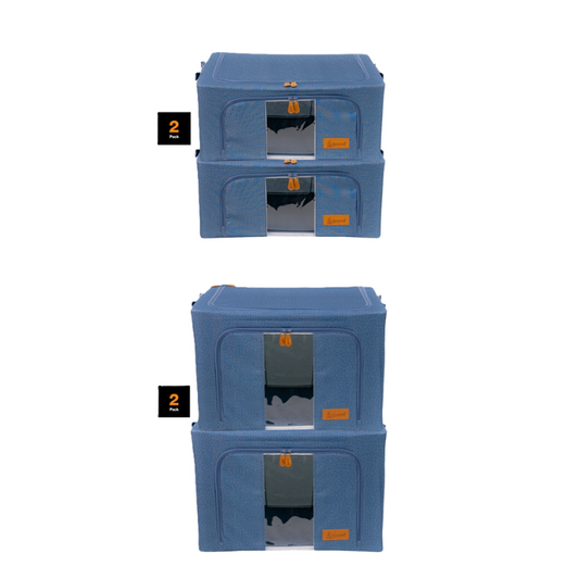 Hoppel Closet Organizer Bundle - Includes 2 Medium Bins + 2 Large Bins