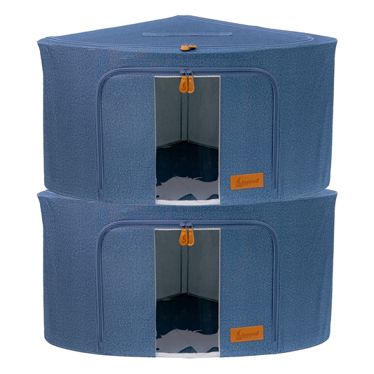 Hoppel Corner 2-Pack Collapsible Triple Entry Pop Up Storage Bin (60 liters / 14.4 gallons)