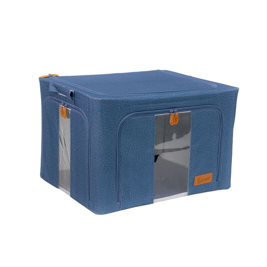 Hoppel Large Collapsible Triple Entry Pop Up Storage Bin (60 liters / 16 gallons)