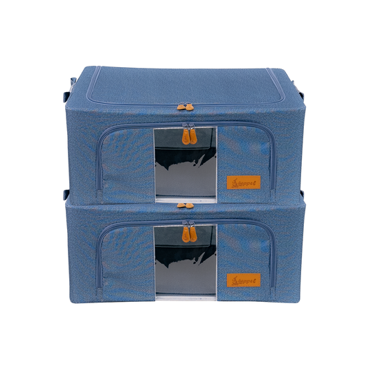 Hoppel Medium Collapsible Triple Entry Pop Up Storage Bin (44 liters / 12 gallons) - 2 Pack