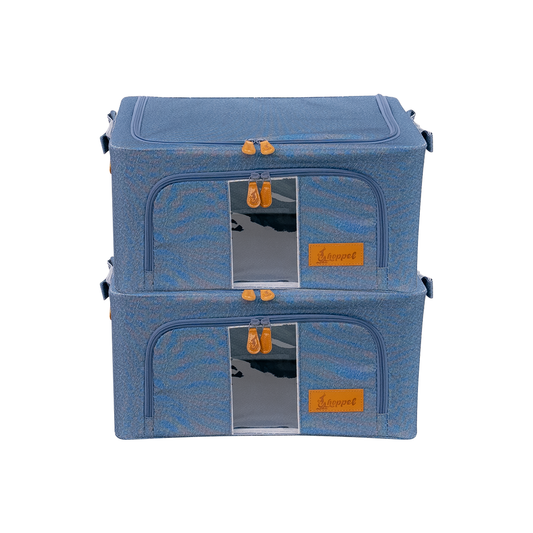Hoppel Small Collapsible Triple Entry Pop Up Storage Bin (24 liters / 6.5 gallons) - 2 Pack
