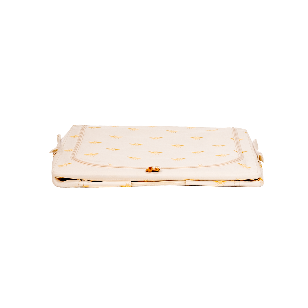 Hoppel Large Collapsible Triple Entry Pop Up Storage Bin (60 liters / 16 gallons)- Embroidered Gold Royal Bee