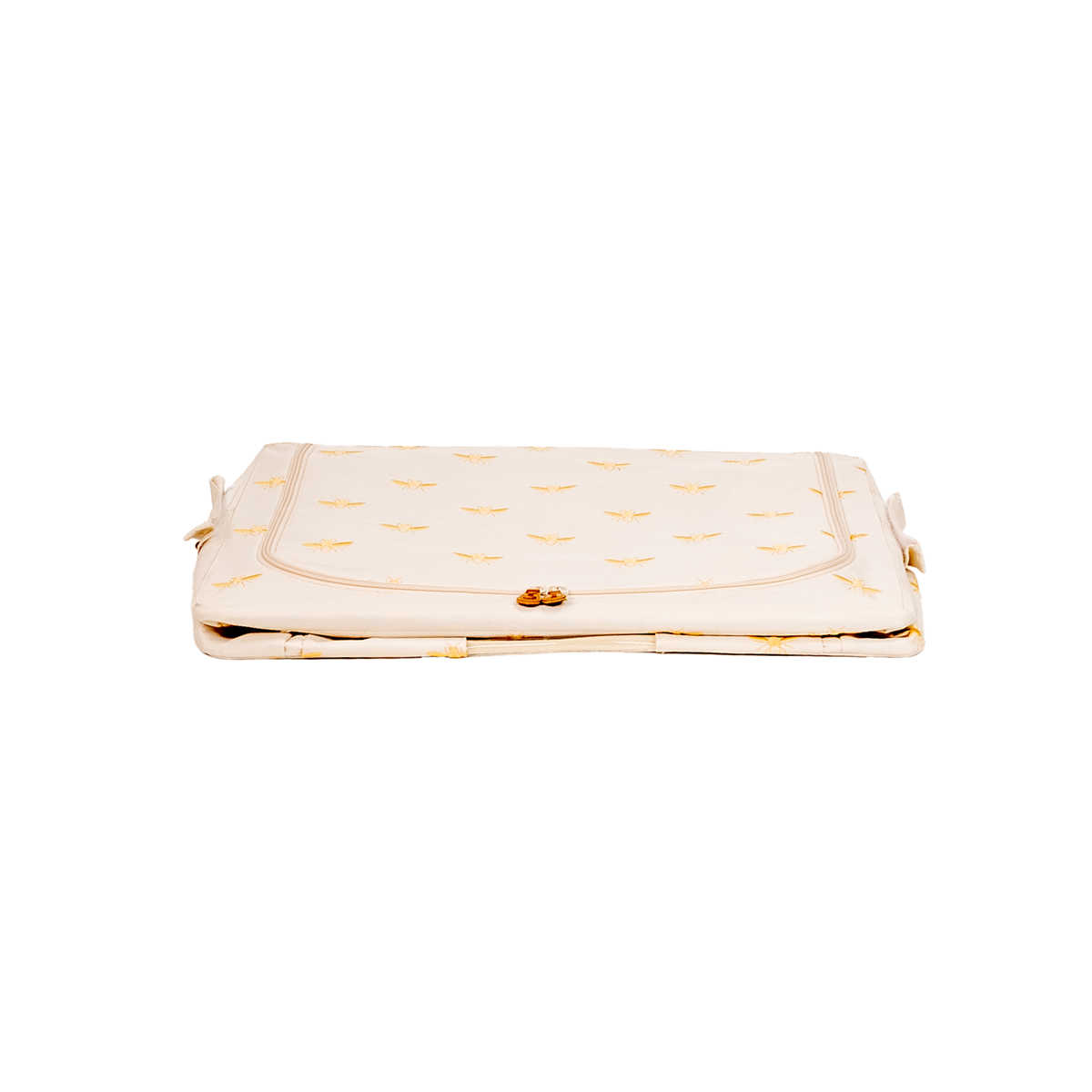 Hoppel Medium Collapsible Triple Entry Pop Up Storage Bin (44 liters / 12 gallons) - Embroidered Gold Royal Bee