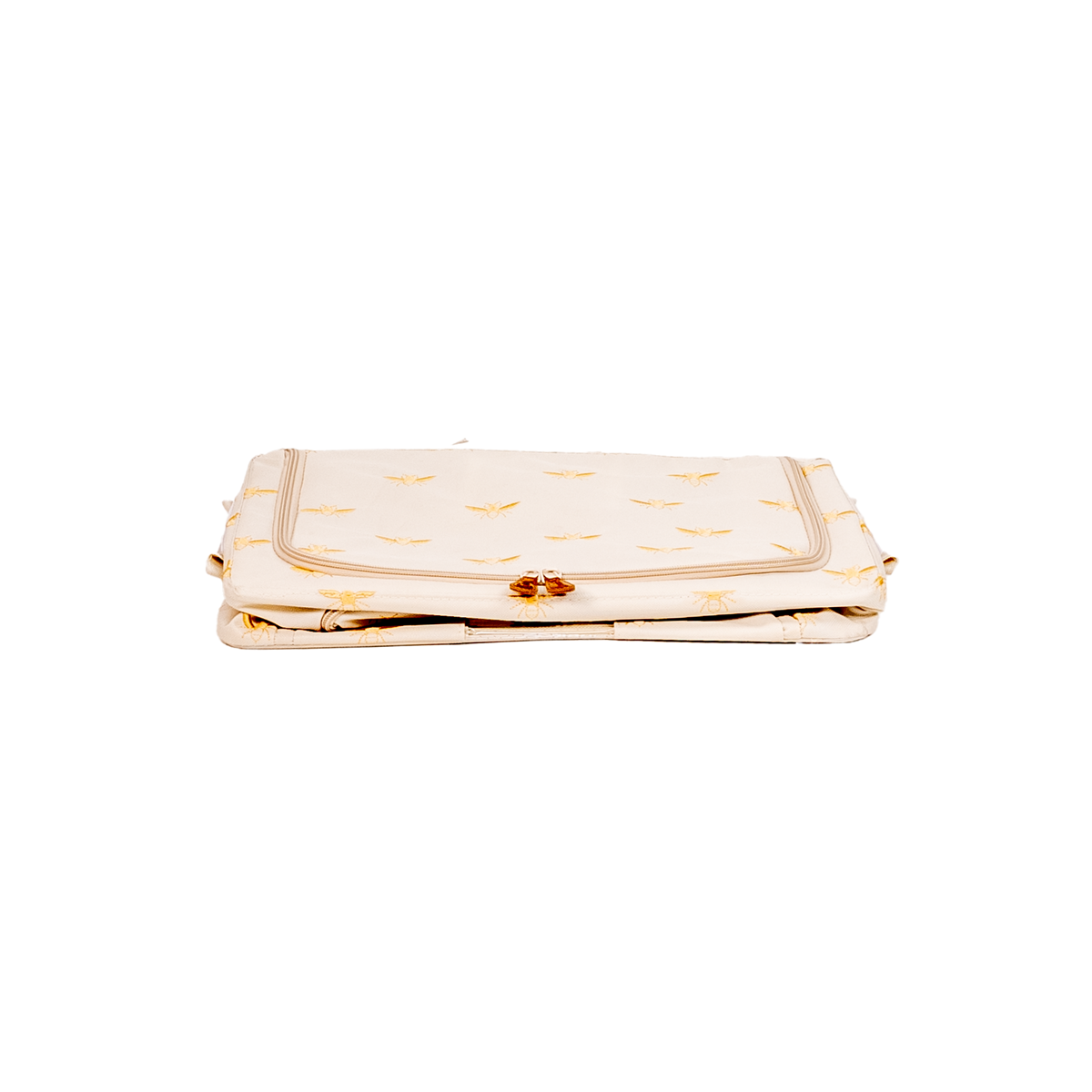 Hoppel Small Collapsible Triple Entry Pop Up Storage Bin (24 liters / 6.5 gallons) - Embroidered Gold Royal Bee - 2 Pack