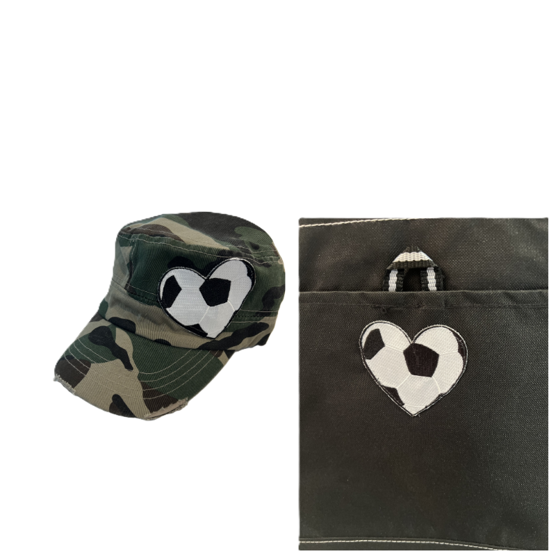 SportSeams - Sport Your Style: Matching Tote & Hat Vibes - Choose Your Sport: Football, Basketball, Soccer, Baseball or Softball