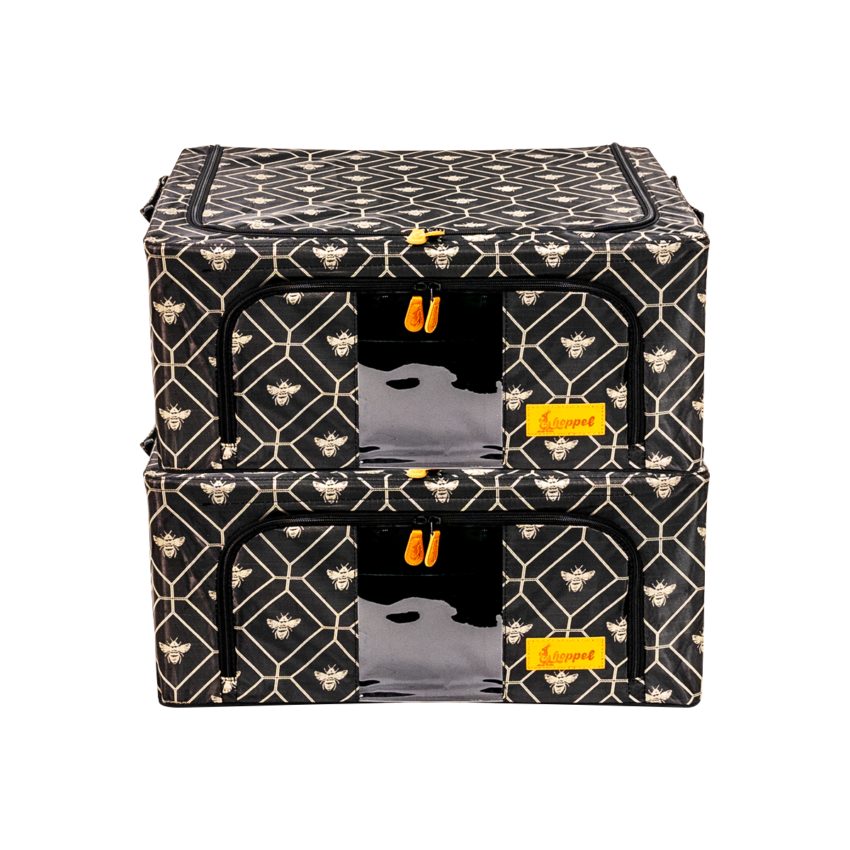 Hoppel Medium Collapsible Triple Entry Pop Up Storage Bin (44 liters / 12 gallons) - 2 Pack