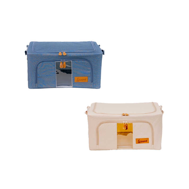 Hoppel Small Mix & Match Triple Entry Pop Up Storage Bin (24 liters / 6.5 gallons) - 2 Pack