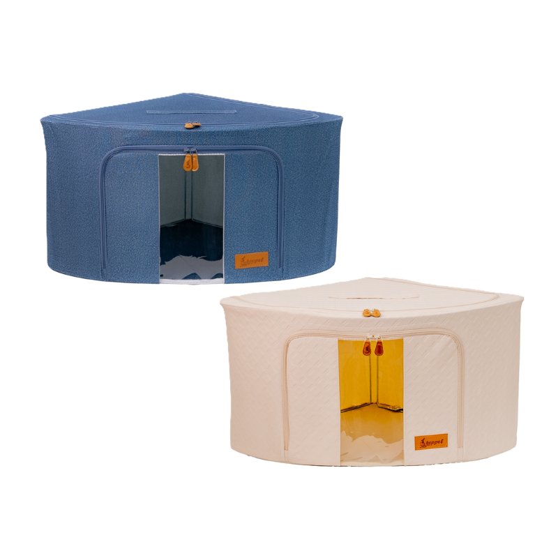 Hoppel Mix & Match Corner 2-Pack Collapsible Triple Entry Pop Up Storage Bin (60 liters / 14.4 gallons)