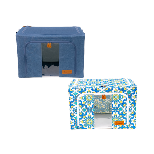 Hoppel Large Mix & Match Triple Entry Pop Up Storage Bin (60 liters / 16 gallons) - 2 Pack