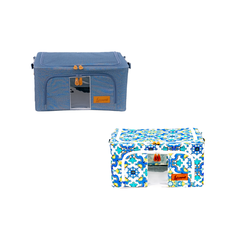 Hoppel Small Mix & Match Triple Entry Pop Up Storage Bin (24 liters / 6.5 gallons) - 2 Pack