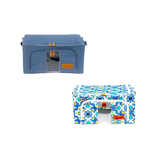 Hoppel Small Mix & Match Triple Entry Pop Up Storage Bin (24 liters / 6.5 gallons) - 2 Pack