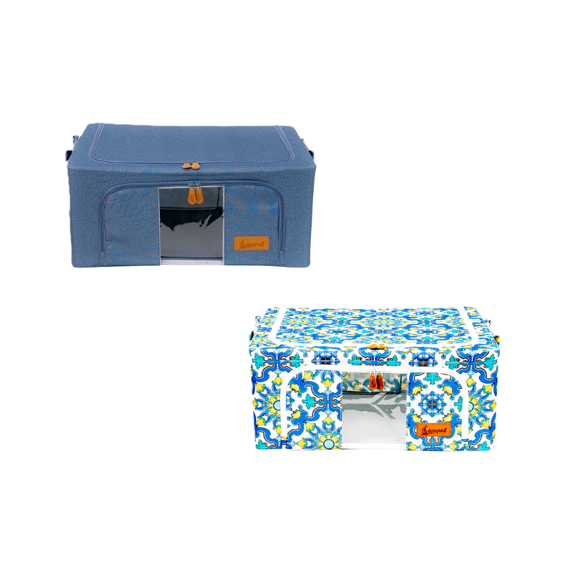 Hoppel Medium Mix & Match Triple Entry Pop Up Storage Bin (44 liters / 12 gallons) - 2 Pack