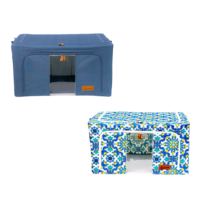 Hoppel X-Large Mix & Match Triple Entry Pop Up Storage Bin (80 liters / 21 gallons) - 2 Pack