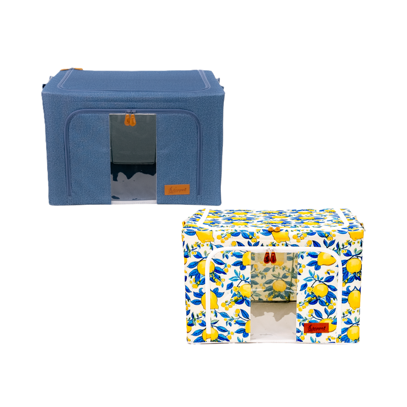 Hoppel Large Mix & Match Triple Entry Pop Up Storage Bin (60 liters / 16 gallons) - 2 Pack