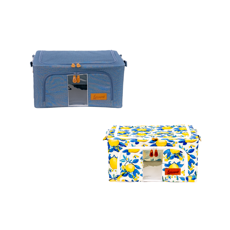 Hoppel Small Mix & Match Triple Entry Pop Up Storage Bin (24 liters / 6.5 gallons) - 2 Pack