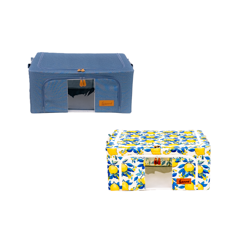 Hoppel Medium Mix & Match Triple Entry Pop Up Storage Bin (44 liters / 12 gallons) - 2 Pack