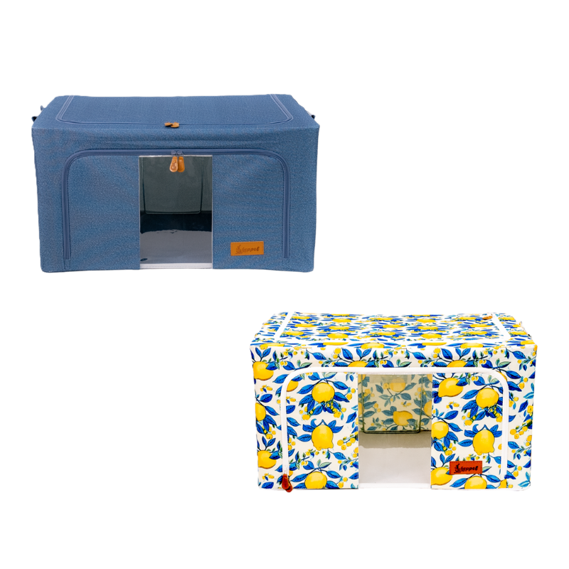 Hoppel X-Large Mix & Match Triple Entry Pop Up Storage Bin (80 liters / 21 gallons) - 2 Pack