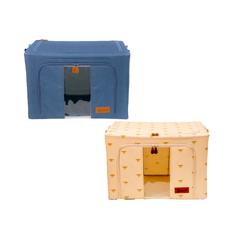 Hoppel Large Mix & Match Triple Entry Pop Up Storage Bin (60 liters / 16 gallons) - 2 Pack