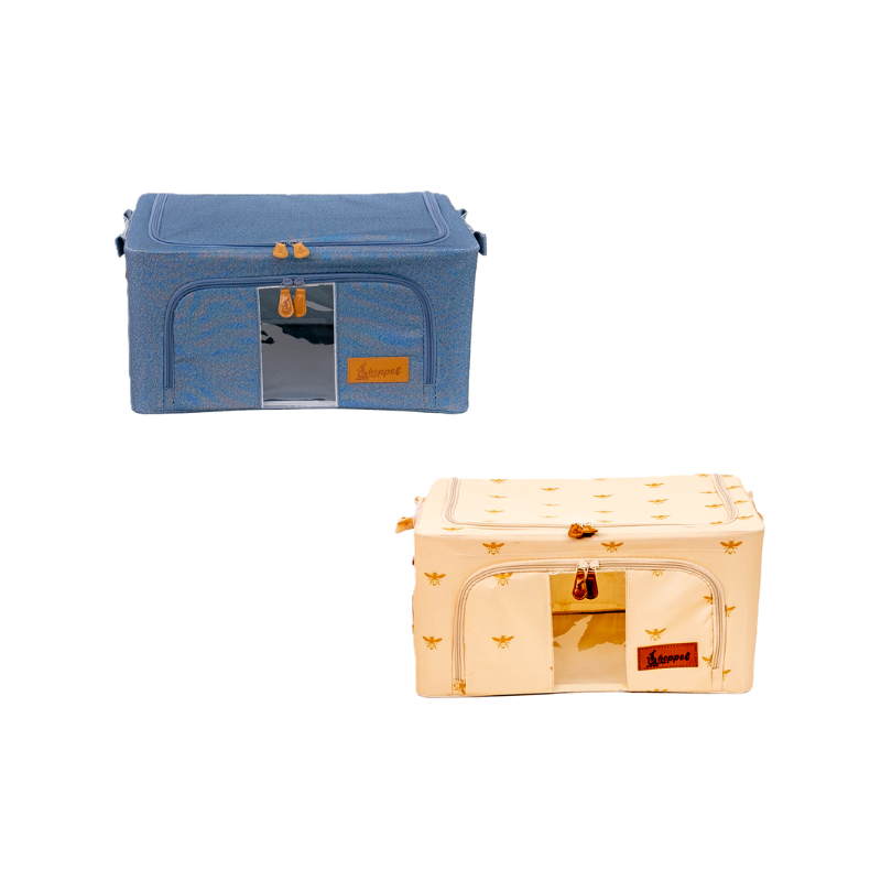 Hoppel Small Mix & Match Triple Entry Pop Up Storage Bin (24 liters / 6.5 gallons) - 2 Pack