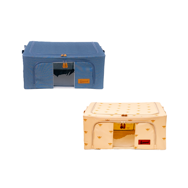 Hoppel Medium Mix & Match Triple Entry Pop Up Storage Bin (44 liters / 12 gallons) - 2 Pack