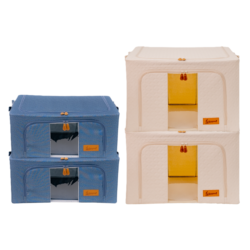 Hoppel Closet Organizer Bundle - Mix & Match - Includes 2 Medium Bins + 2 Large Bins