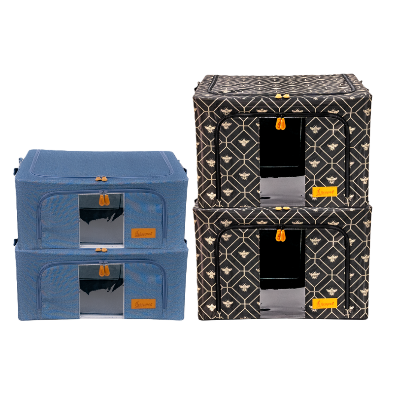 Hoppel Closet Organizer Bundle - Mix & Match - Includes 2 Medium Bins + 2 Large Bins