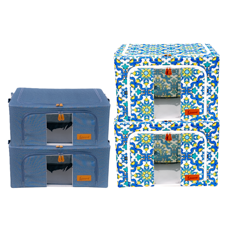 Hoppel Closet Organizer Bundle - Mix & Match - Includes 2 Medium Bins + 2 Large Bins