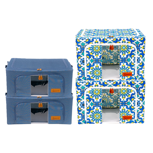 Hoppel Closet Organizer Bundle - Mix & Match - Includes 2 Medium Bins + 2 Large Bins