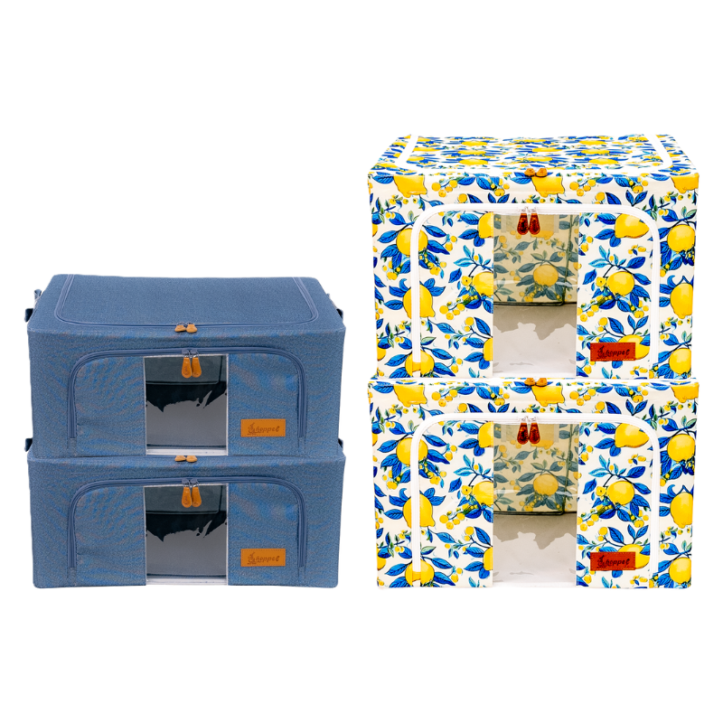 Hoppel Closet Organizer Bundle - Mix & Match - Includes 2 Medium Bins + 2 Large Bins