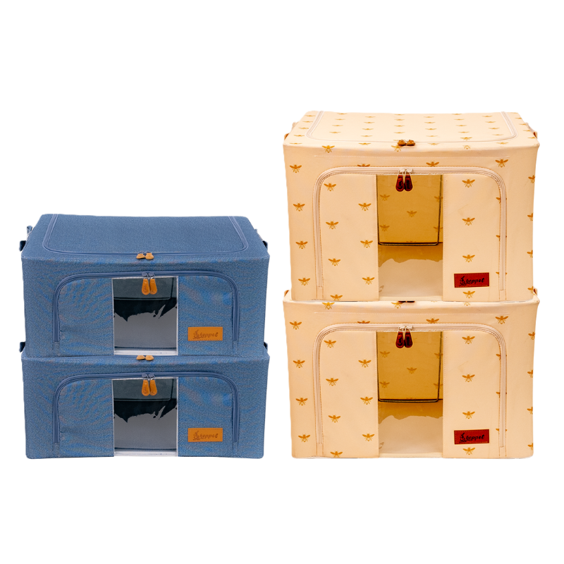 Hoppel Closet Organizer Bundle - Mix & Match - Includes 2 Medium Bins + 2 Large Bins