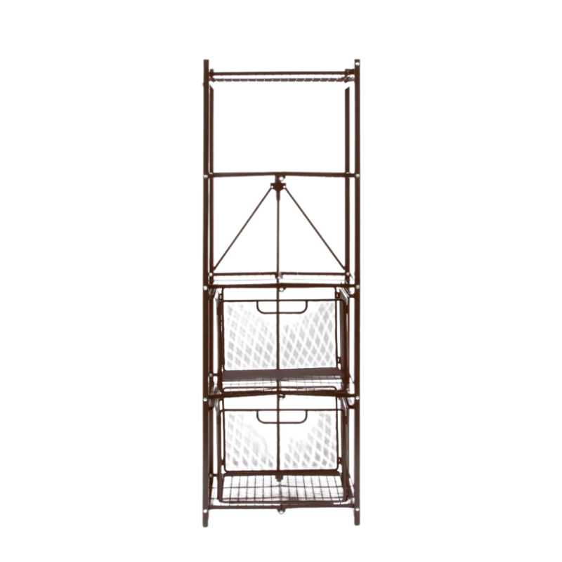 Origami 5-Shelf Slim Pantry Rack w/Drawers Organizer - No Assembly Required