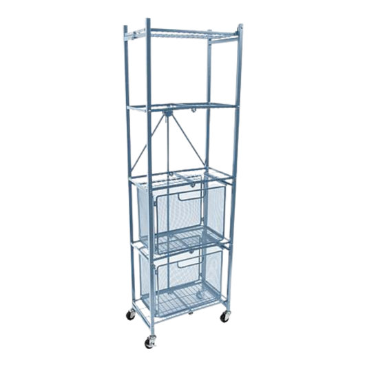 Origami 5-Shelf Slim Pantry Rack w/Drawers Organizer - No Assembly Required