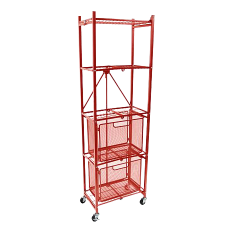 Origami 5-Shelf Slim Pantry Rack w/Drawers Organizer - No Assembly Required